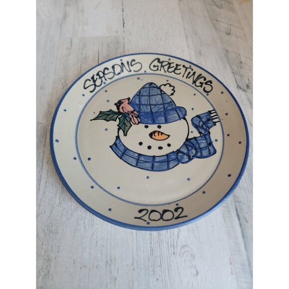 Beaumont Potter snowman season greetings plate vintage xmas - Picture 1 of 5